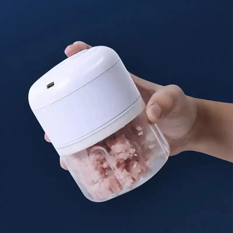 Processador de Alimentos Elétrico Mini 250ml, Cortador de Vegetais com 3 Lâminas de Aço Inoxidável