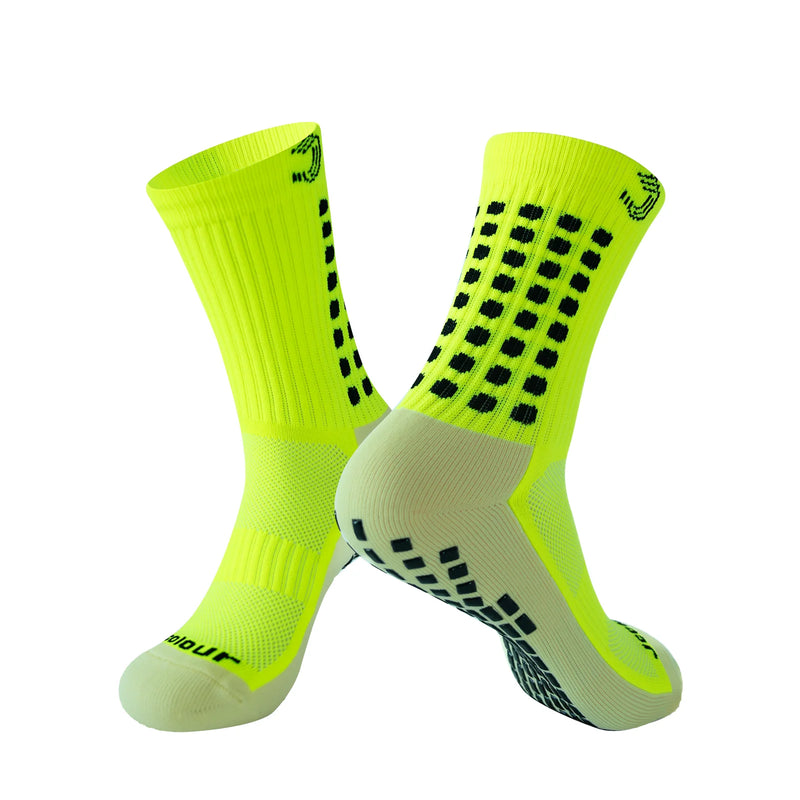 Meias Masculinas Antiderrapantes Meias de Futebol Meias para Ciclismo Meias Antiderrapantes Meias de Corrida de Poliamida Atacado Brasileiro