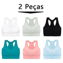 2 Peças Sutiã Esportivo Sem Costura Respirável Push Up Antichoque Feminino Top Cropped Sutiã Esportivo Roupa Íntima Esportiva