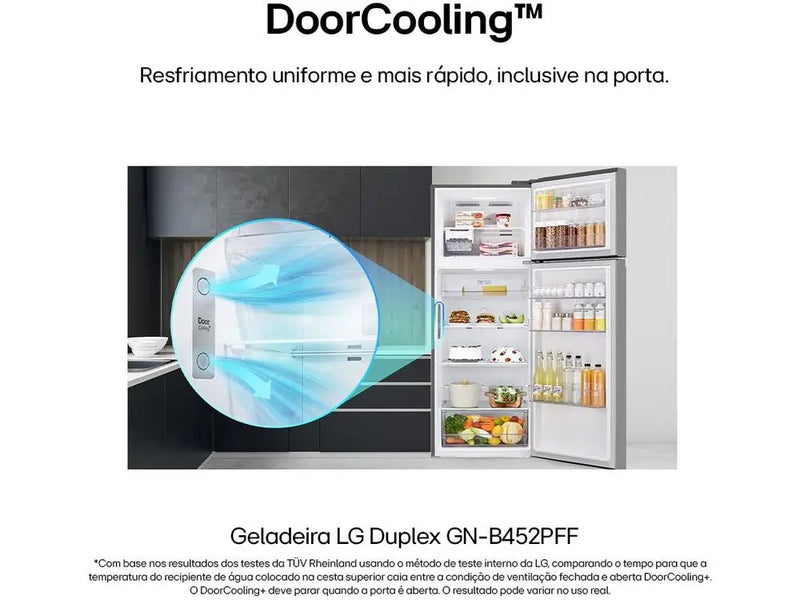 Geladeira/Refrigerador LG Frost Free Inox Duplex 461L GN-B452PFF - 110V