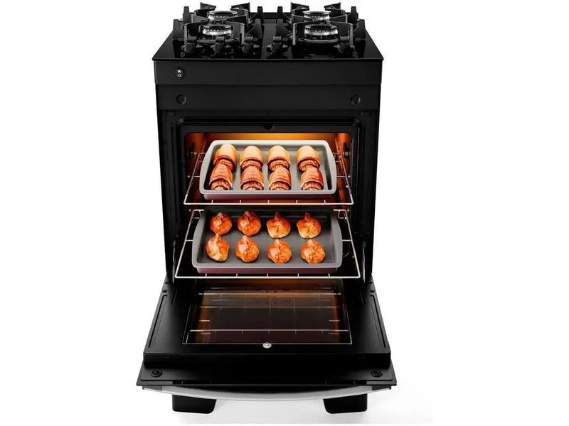 Fogão Atlas 4 Bocas Preto com Mesa de Vidro Agile UP - Bivolt