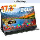 Monitor Gamer Portátil Cdisplay 17,3" 240Hz – Full HD 1080p, 100% sRGB, IPS, AMD FreeSync