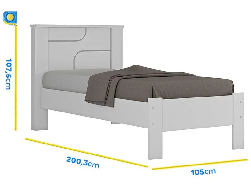 Cama de Solteiro Conquest White Pearl Móveis
