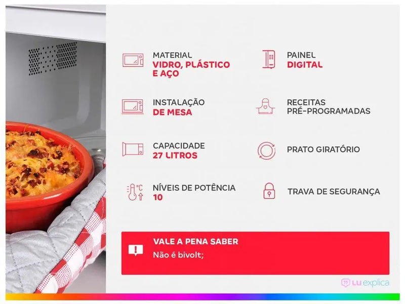Micro-ondas Panasonic 27L NN-ST55LM Prata - 220V