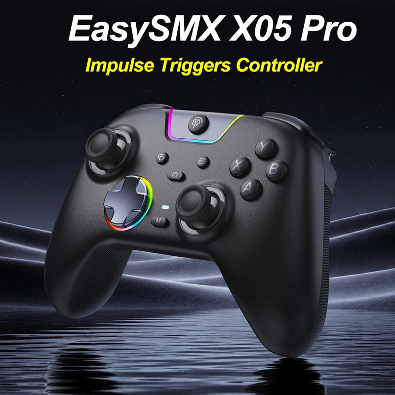 Controle Gamepad Sem Fio EasySMX X05 Pro, compatível com PC/Switch/Telefone/Steam/TV, com motores de vibração dupla e gatilhos de impulso