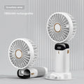 Ventilador de Pescoço Portátil com 5 Velocidades Recarregável via USB com Suporte para Telefone e Tela de Exibição 1800mAh