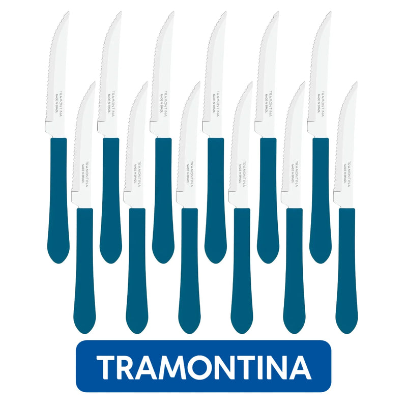 Kit 12 Facas para Churrasco e Mesa Leme Tramontina – Talheres de Cozinha, Azul