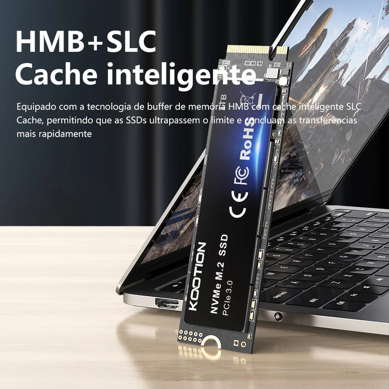 SSD KOOTION X15 Nvme M.2 – 256GB, 512GB, 1TB, 2TB, PCIe 3.0x4, M.2 2280, Disco Rígido Interno de Estado Sólido para Notebook e Desktop