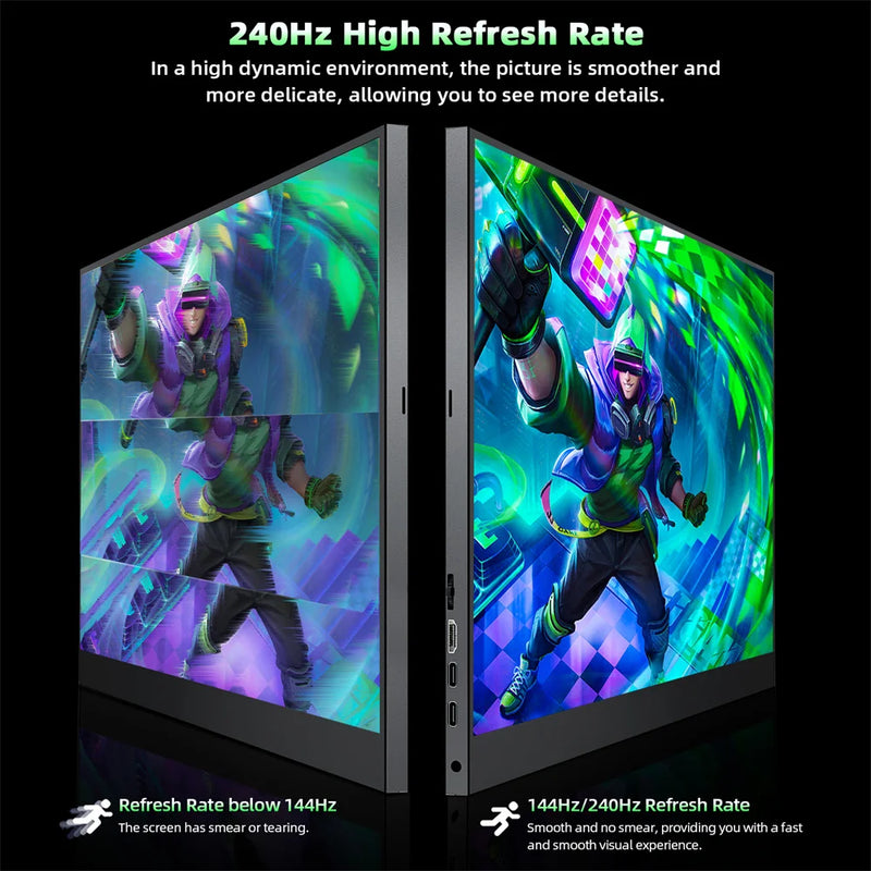 Monitor Gamer Portátil Cdisplay 17,3" 240Hz – Full HD 1080p, 100% sRGB, IPS, AMD FreeSync
