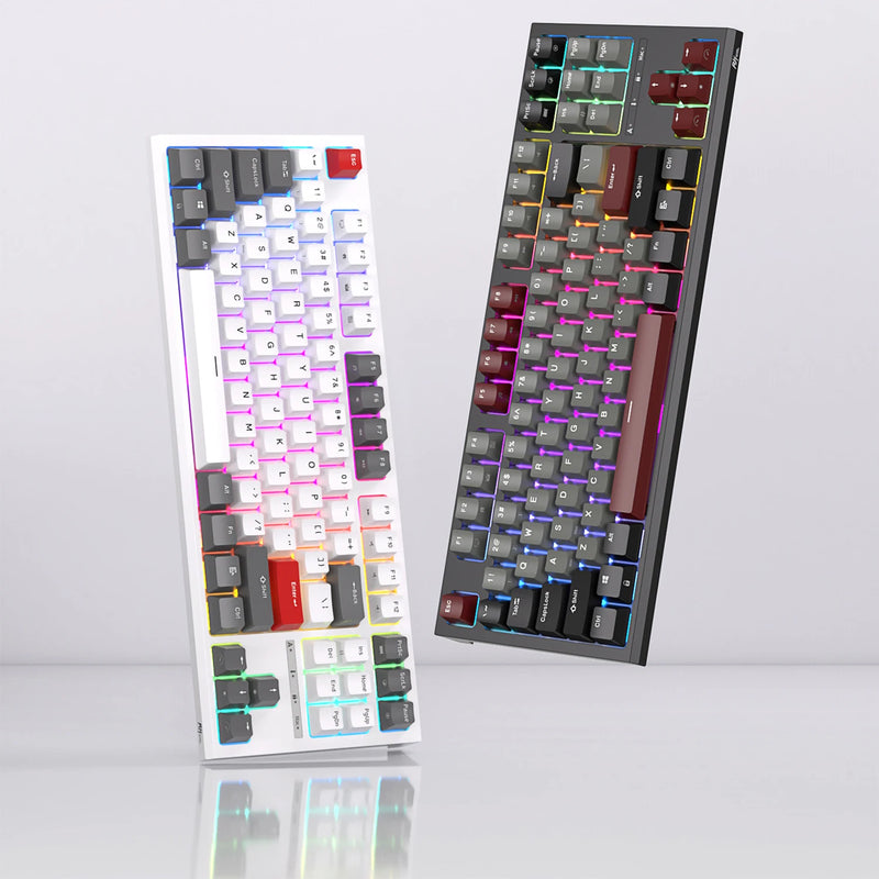 Teclado Gamer RK Royal Kludge R87 com Fio – 87 Teclas, RGB Retroiluminado, Mecânico Hot-swappable, Teclas Personalizadas