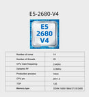 Kit Placa-Mãe MOUGOL X99 – Com CPU Intel Xeon E5 2680 V4, Memória RAM DDR4 2×16GB 2133MHz, LGA2011-3, NVME M.2 e SATA, Para Gaming