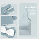 Kit com 3 Itens – Sutiã Sem Costura, Top Esportivo Push-Up, Lingerie Feminina, Poliéster, Respirável e Confortável