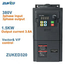 ZUKED VFD Conversor de Frequência 0.75/1.5/2.2KW, 3/4KW, 5.5KW, 7.5KW Monofásico e Trifásico 220V/380V Drive de Frequência Variável