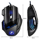 Mouse Brasil X7 Botão Retroiluminado Mouse Ergonômico 5500 DPI Mouse Ajustável Adequado para PC, Laptop e Desktop