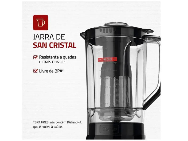 Liquidificador Mondial L-99 FB Turbo Power Preto com 3 Velocidades e Filtro 550W - 110V
