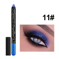 Lápis de Sombra Glitter Longa Duração 12 Cores Azul Marrom Preto Delineador Feminino
