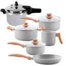 Conjunto de Panelas Brinox Ceramic Life Gris 6 Peças Antiaderente com Panela de Pressão
