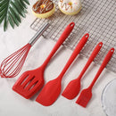 Conjunto de utensílios de cozinha antiaderente de silicone, colher de bolo, colher de cozinha, batedor de ovos, escova de óleo,