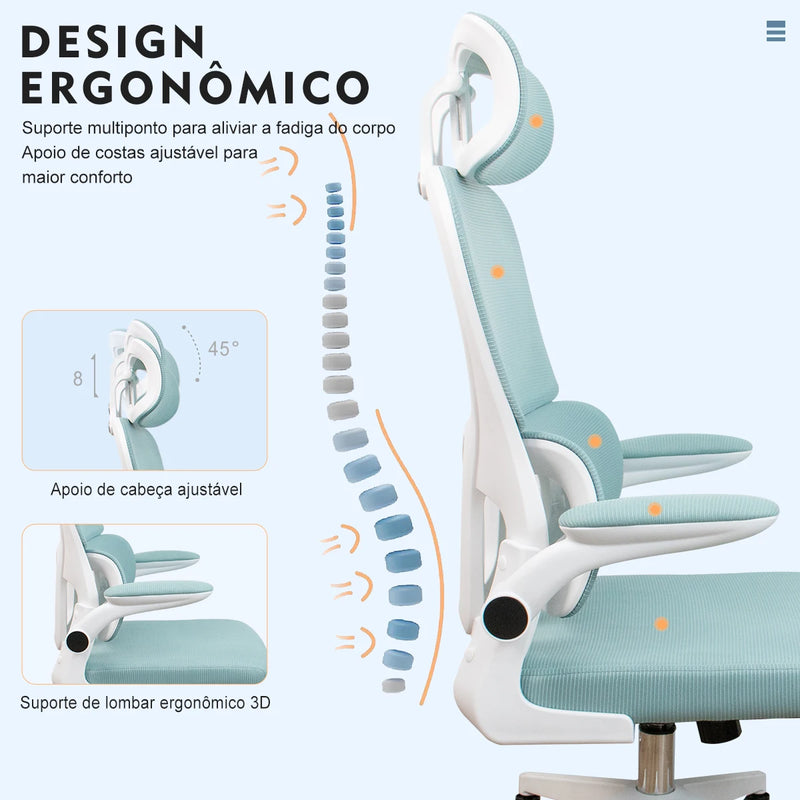 Cadeira de Escritório Ergonômica Python Fly Cadeira Móvel com Suporte Lombar para Casa Cadeira Gamer Móveis com Apoio de Braço 3D