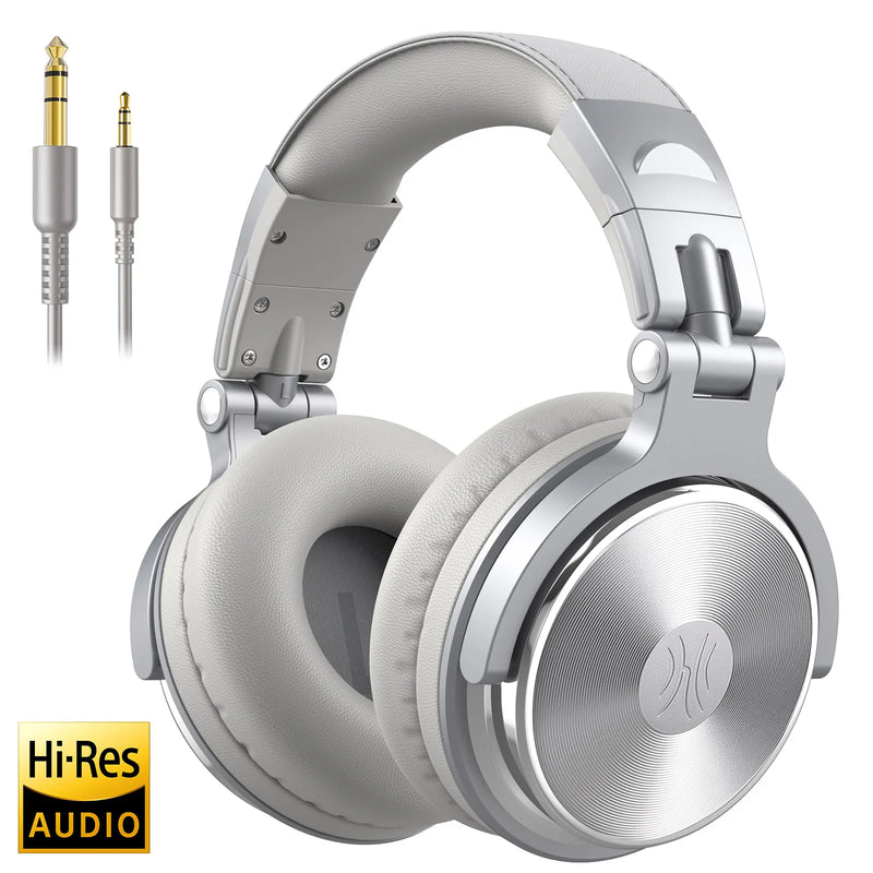 OneOdio Pro 10 Fones de Ouvido com Fio Over Ear Áudio Hi-Res Headset com Microfone Fone de Estúdio DJ Estéreo Conexão 3.5mm/6.35mm