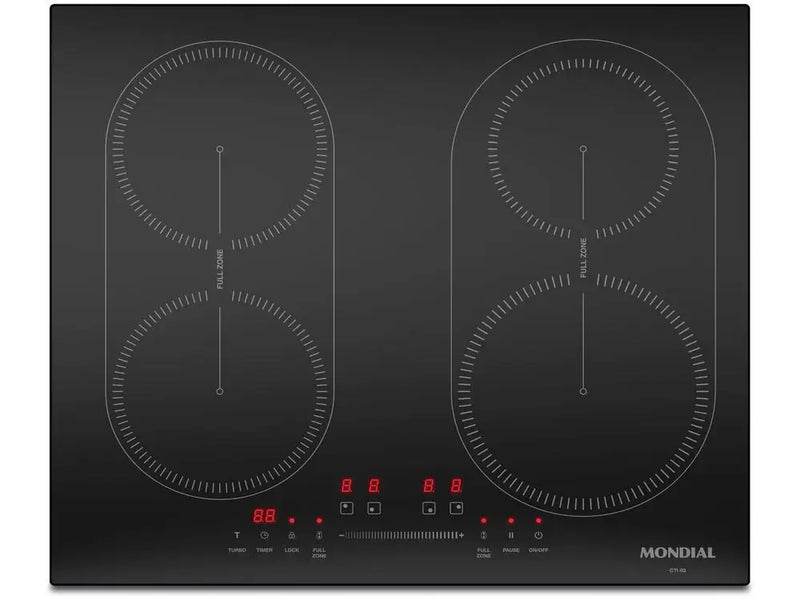 Cooktop de Indução Mondial Touch Black 4 Bocas Auto-Light CTI-03 – 220V