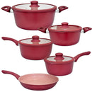 Conjunto de Panelas Cerâmicas Siena Wine Antiaderente para Indução 5 Peças – Home View