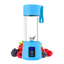 Liquidificador de Vidro Portátil Recarregável 380ml com 6 Lâminas para Suco, Shake e Vitaminas, Conjunto com 6 Unidades