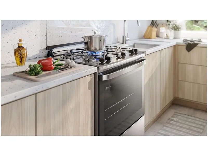 Fogão 5 Bocas Electrolux Cinza, Acendimento Automático, Eficiente, com Função PerfectCook FE5IC