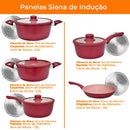 Conjunto de Panelas Cerâmicas Siena Wine Antiaderente para Indução 5 Peças – Home View