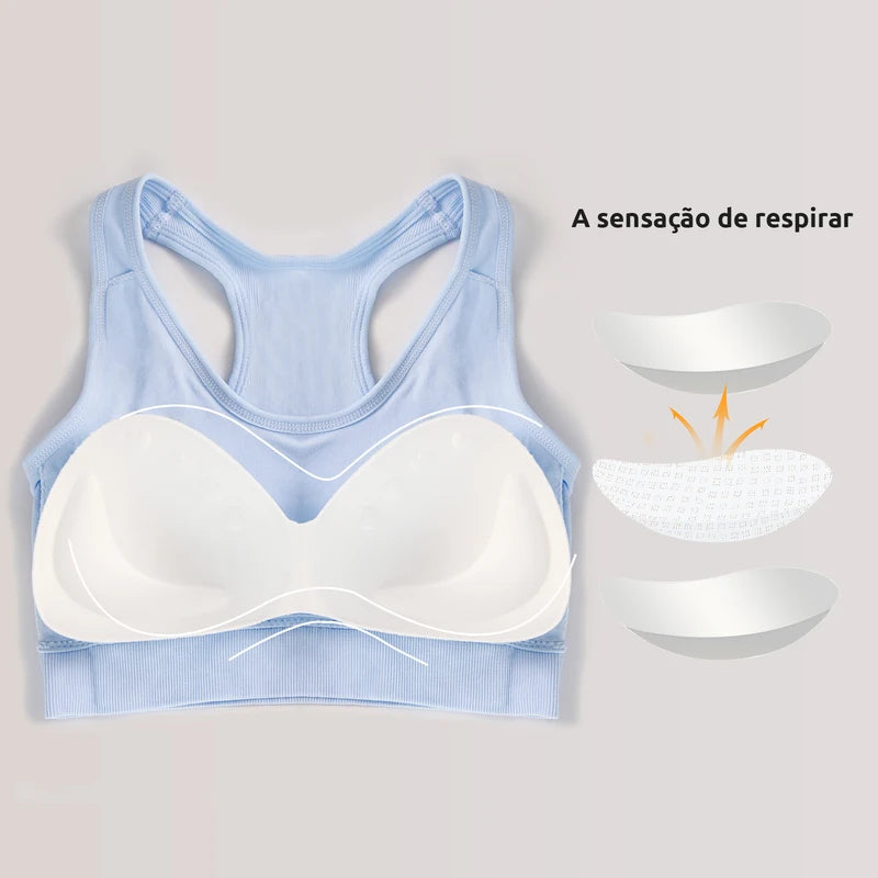 Top Esportivo Feminino – Sustentação, Respirável, Push-Up, Lingerie Curta, Poliéster