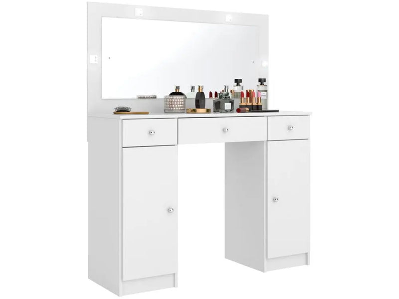 Penteadeira / Camarim Demóbile Carisma com Espelho e LED – 3 Portas + 2 Gavetas