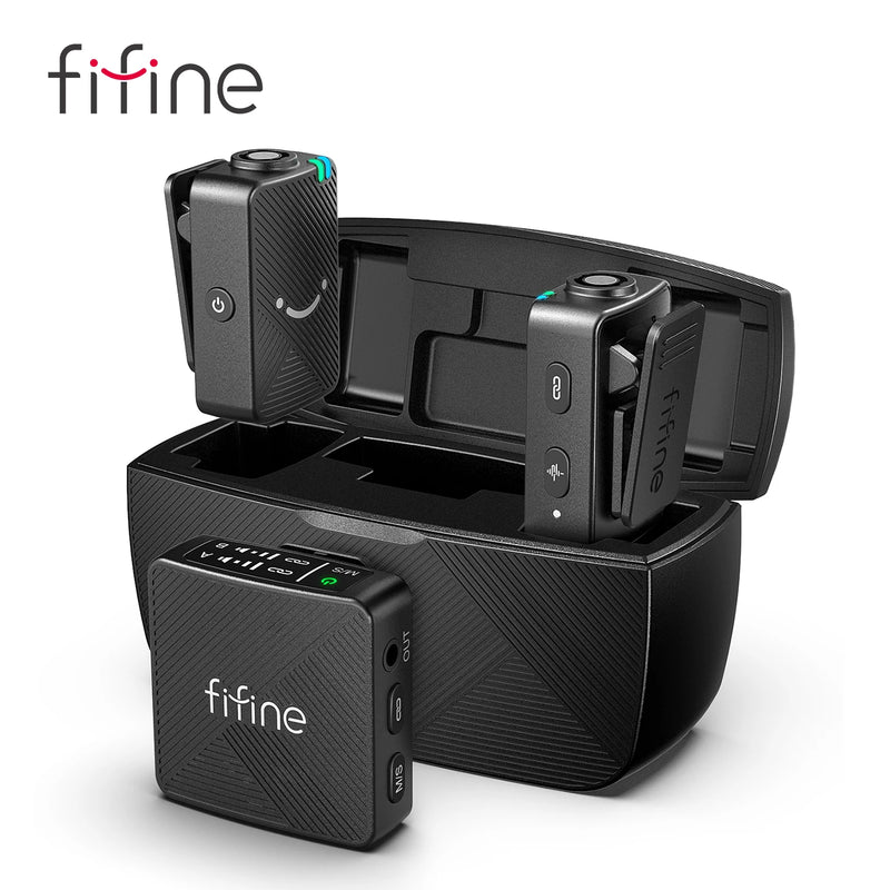 Microfone de Lapela Sem Fio FIFINE M9 – Kit com 2 Unidades
