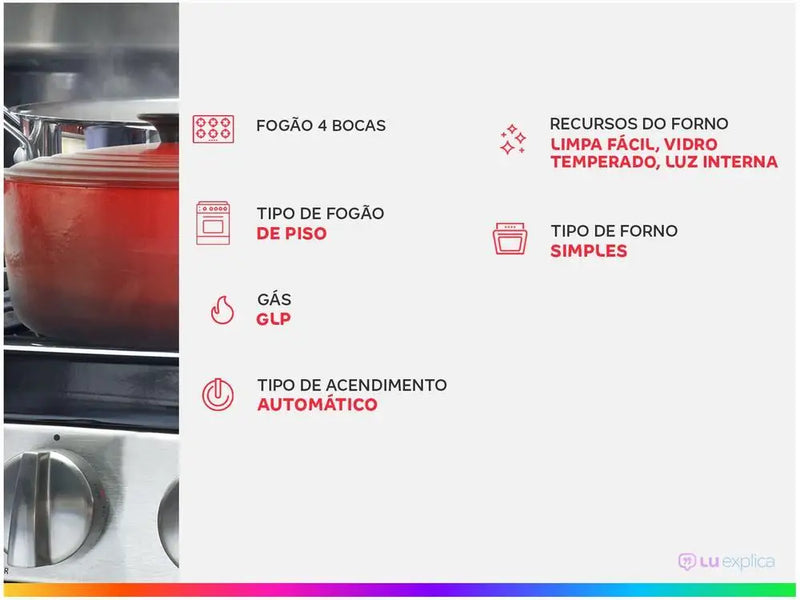 Fogão Esmaltec 4 Bocas