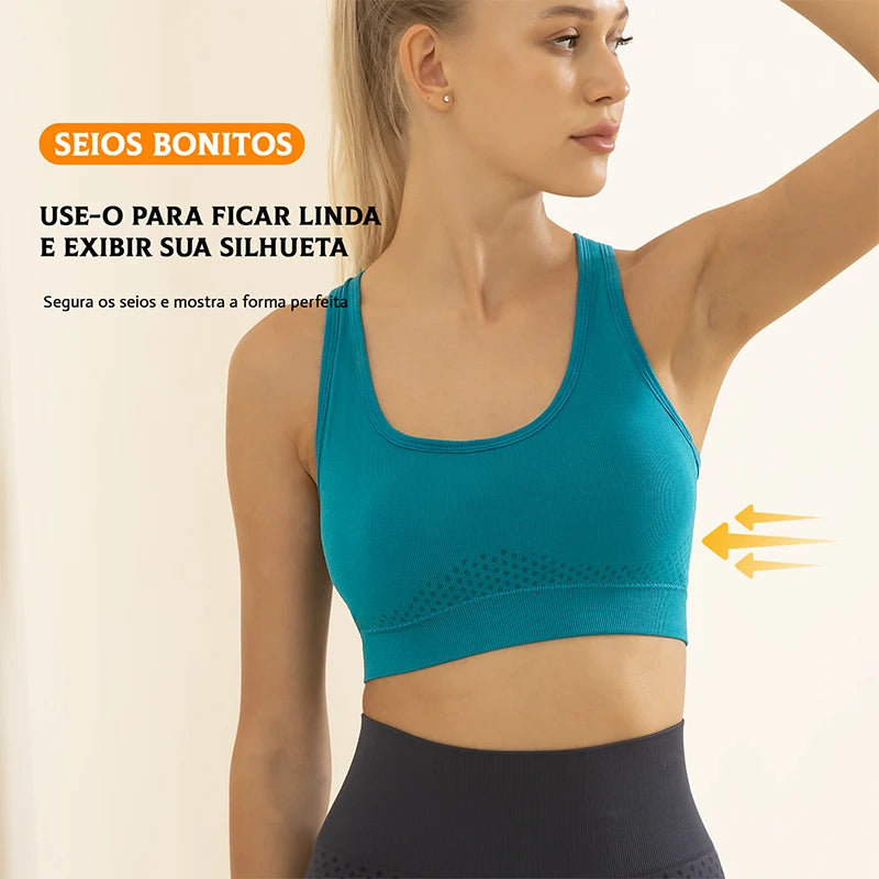 Top Esportivo Feminino – Sustentação, Respirável, Push-Up, Lingerie Curta, Poliéster