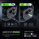 FIFINE K688CT Microfone Dinâmico USB/XLR com Braço Articulado para Gravação e Podcast, Microfone USB para Streaming com Controle de Ganho e Toque para Mudo