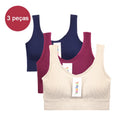 Kit com 3 Itens – Sutiã Sem Costura, Top Esportivo Push-Up, Lingerie Feminina, Poliéster, Respirável e Confortável