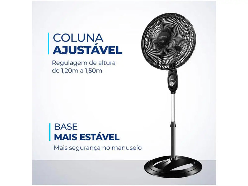 Ventilador Coluna Super Power Mondial VSP-40C-NB 40cm 6 Velocidades 3 Velocidades Preto 220V