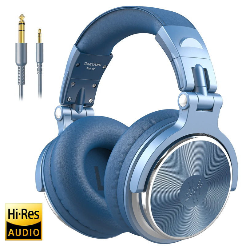 OneOdio Pro 10 Fones de Ouvido com Fio Over Ear Áudio Hi-Res Headset com Microfone Fone de Estúdio DJ Estéreo Conexão 3.5mm/6.35mm
