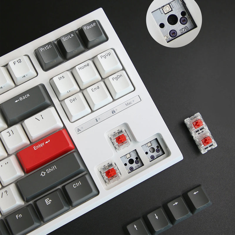 Teclado Gamer RK Royal Kludge R87 com Fio – 87 Teclas, RGB Retroiluminado, Mecânico Hot-swappable, Teclas Personalizadas