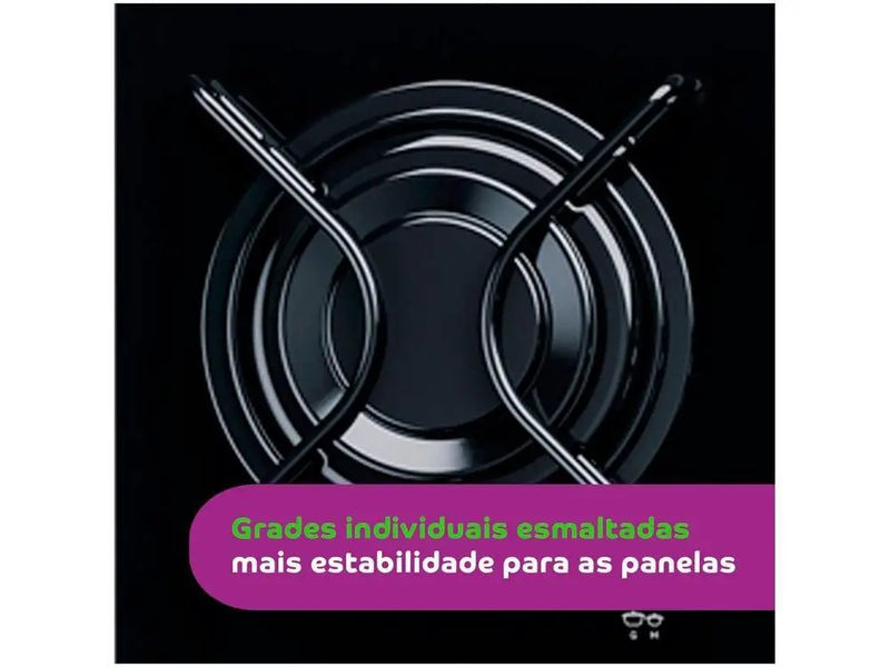 Cooktop 5 Bocas a Gás Consul Vidro Temperado - GLP - Bivolt