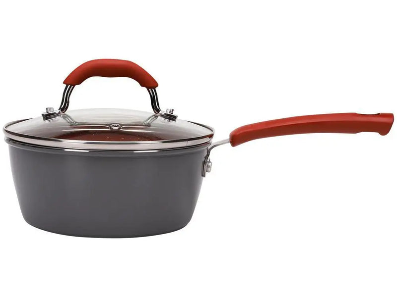 Conjunto de Panelas Brinox Ceramic Life Select em Cerâmica Vermelho e Cinza, Alumínio 8 Peças