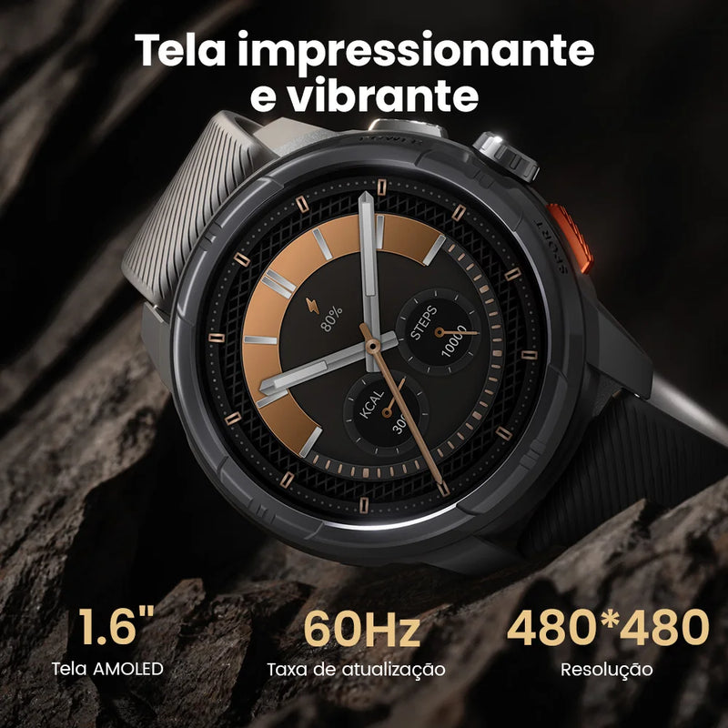 HAYLOU Solar Ultra Relógio Smart GPS 1.6” AMOLED Bluetooth Chamadas 5ATM Resistente à Água