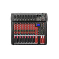 VEDO Mixer de áudio profissional portátil de 8 canais, console de mixagem de som com interface USB, MP3 digital, entrada para computador e gravação de áudio