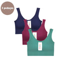 Kit com 3 Itens – Sutiã Sem Costura, Top Esportivo Push-Up, Lingerie Feminina, Poliéster, Respirável e Confortável