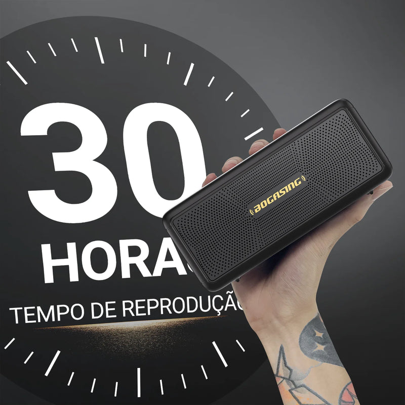 Caixa de Som BOGASING M5 Bluetooth 40W – Bluetooth 5.3, Som Surround 360°, À Prova d’Água IPX7, 30h de Reprodução