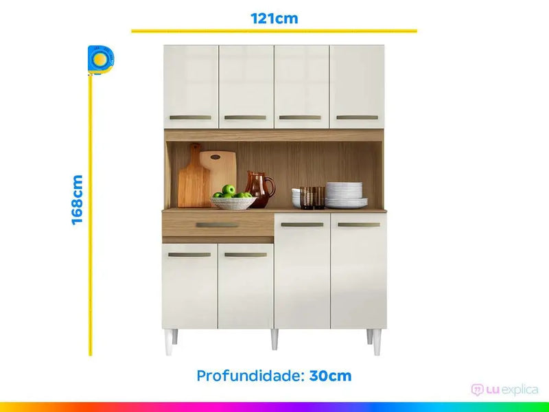Cozinha Compacta Aramobile Cleo 8 Portas