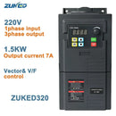 ZUKED VFD Conversor de Frequência 0.75/1.5/2.2KW, 3/4KW, 5.5KW, 7.5KW Monofásico e Trifásico 220V/380V Drive de Frequência Variável