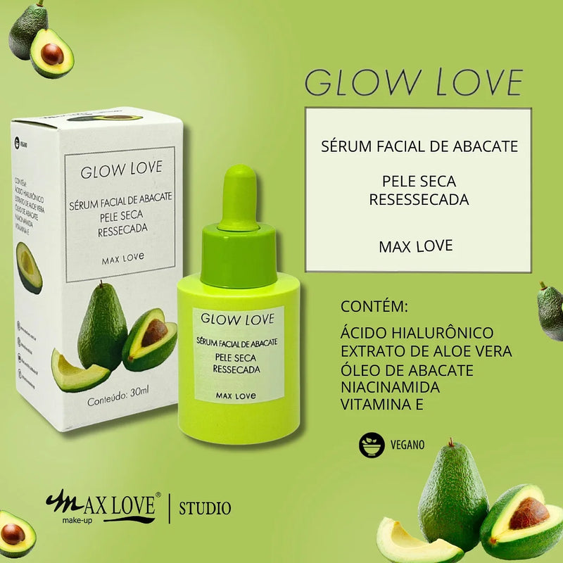 Kit Completo 5 Itens – Linha Glow Love Abacate, Max Love