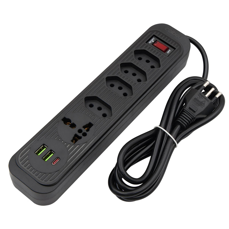 Extensão de 4 Tomadas com 3 USB Bivolt
