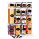 Conjuntos de 15 Peças de Potes para Armazenamento de Alimentos, Caixas Organizadoras de Cozinha com Tampas, Potes para Geladeira e Frascos Vedados